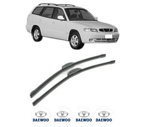 Set stergatoare DAEWOO NUBIRA (J100) din 1997-1999, pentru parbriz auto, 2 bucati, Bosch Aerotwin Retrofit, din cauciuc siliconat rezistent, 4 Stickere Auto DAEWOO v51673