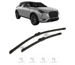Set stergatoare DS DS 3 / DS 3 CROSSBACK (UR_, UC_, UJ_) din 2019-2024, pentru parbriz auto, 2 bucati, Bosch Aerotwin, din cauciuc siliconat rezistent, 4 Stickere Auto DS v55473