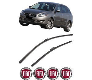 Set stergatoare FIAT CROMA (194_) din 2005-2011, pentru parbriz auto, 2 bucati, Valeo Silencio Xtrm, din cauciuc siliconat rezistent, 4 Stickere Auto FIAT v39618