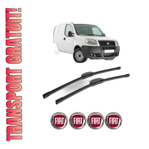 Set stergatoare FIAT DOBLO Box Body/MPV (223_) din 2001-2006, pentru parbriz auto, 2 bucati, Bosch Aerotwin Retrofit, din cauciuc siliconat rezistent, 4 Stickere Auto FIAT