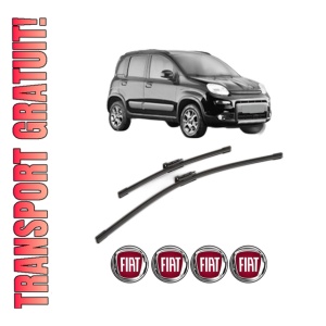 Set stergatoare FIAT PANDA VAN (312_, 519_) din 2012-2020, pentru parbriz auto, 2 bucati, Bosch Aerotwin, din cauciuc siliconat rezistent, 4 Stickere Auto FIAT