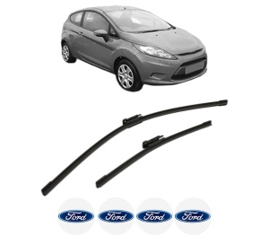 Set stergatoare FORD FIESTA VI (CB1, CCN) din 2008-2018, pentru parbriz auto, 2 bucati, Bosch Aerotwin Multi, din cauciuc siliconat rezistent, 4 Stickere Auto FORD v54453