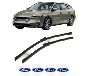 Set stergatoare FORD FOCUS IV Turnier (HP) din 2018-2022, pentru parbriz auto, 2 bucati, Bosch Aerotwin, din cauciuc siliconat rezistent, 4 Stickere Auto FORD v55293