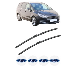 Set stergatoare FORD GALAXY MK III VAN (CK) din 2019, pentru parbriz auto, 2 bucati, Bosch Aerotwin Jet Blade, din cauciuc siliconat rezistent, 4 Stickere Auto FORD v48958
