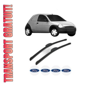 Set stergatoare FORD KA Van (RB) din 2002-2005, pentru parbriz auto, 2 bucati, Bosch Aerotwin Retrofit, din cauciuc siliconat rezistent, 4 Stickere Auto FORD