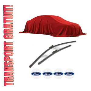 Set stergatoare FORD KUGA I VAN din 2008-2012, pentru parbriz auto, 2 bucati, Valeo Silencio Xtrm, din cauciuc siliconat rezistent, 4 Stickere Auto FORD