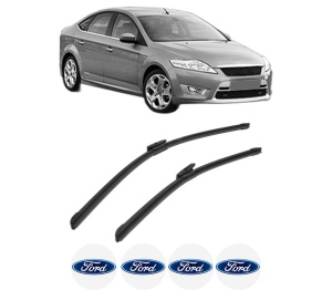 Set stergatoare FORD MONDEO IV Saloon (BA7) din 2007-2015, pentru parbriz auto, 2 bucati, Bosch Aerotwin Multi, din cauciuc siliconat rezistent, 4 Stickere Auto FORD v53793
