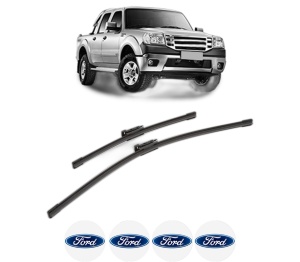 Set stergatoare FORD RANGER (TKE) din 2011-2019, pentru parbriz auto, 2 bucati, Bosch Aerotwin, din cauciuc siliconat rezistent, 4 Stickere Auto FORD v55533