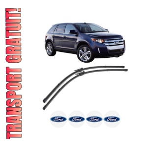 Set stergatoare FORD USA EDGE din 2014-2021, pentru parbriz auto, 2 bucati, Valeo Silencio, din cauciuc siliconat rezistent, 4 Stickere Auto FORD USA