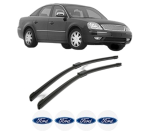 Set stergatoare FORD USA FIVE HUNDRED din 2004, pentru parbriz auto, 2 bucati, Bosch Aerotwin, din cauciuc siliconat rezistent, 4 Stickere Auto FORD USA v43043