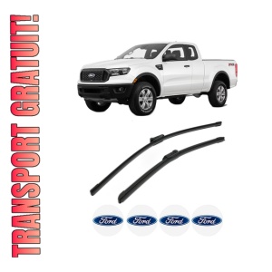 Set stergatoare FORD USA RANGER Standard Cab Pickup din 2022-2023, pentru parbriz auto, 2 bucati, Bosch Aerotwin, din cauciuc siliconat rezistent, 4 Stickere Auto FORD USA - Img 1
