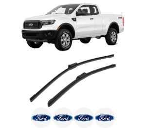 Set stergatoare FORD USA RANGER Standard Cab Pickup din 2022-2023, pentru parbriz auto, 2 bucati, Bosch Aerotwin, din cauciuc siliconat rezistent, 4 Stickere Auto FORD USA v49563