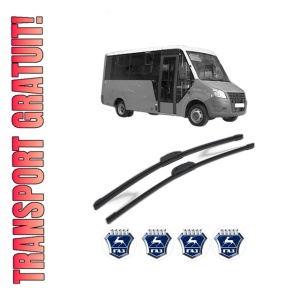 Set stergatoare GAZ GAZELLE NEXT Bus din 2013-2019, pentru parbriz auto, 2 bucati, Bosch Aerotwin Retrofit, din cauciuc siliconat rezistent, 4 Stickere Auto GAZ