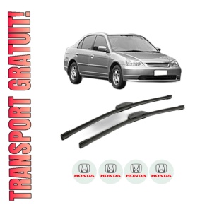 Set stergatoare HONDA CIVIC VII Saloon (ES, ET) din 2000-2003, pentru parbriz auto, 2 bucati, Bosch Aerotwin Retrofit, din cauciuc siliconat rezistent, 4 Stickere Auto HONDA