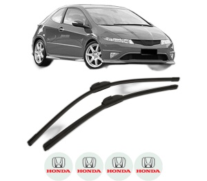Set stergatoare HONDA CIVIC VIII Hatchback (FN, FK) din 2005-2008, pentru parbriz auto, 2 bucati, Bosch Aerotwin, din cauciuc siliconat rezistent, 4 Stickere Auto HONDA v55053