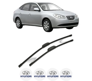 Set stergatoare HYUNDAI ELANTRA IV Saloon (HD) din 2005-2006, pentru parbriz auto, 2 bucati, Bosch Aerotwin Retrofit, din cauciuc siliconat rezistent, 4 Stickere Auto HYUNDAI v45533