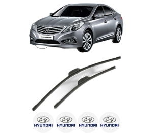 Set stergatoare HYUNDAI GRANDEUR (HG) din 2011-2016, pentru parbriz auto, 2 bucati, Bosch Aerotwin Retrofit, din cauciuc siliconat rezistent, 4 Stickere Auto HYUNDAI v44193