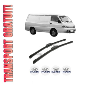 Set stergatoare HYUNDAI H100 Van din 1998-1999, pentru parbriz auto, 2 bucati, Bosch Aerotwin Retrofit, din cauciuc siliconat rezistent, 4 Stickere Auto HYUNDAI