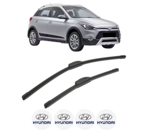 Set stergatoare HYUNDAI i20 ACTIVE (IB, GB) din 2015, pentru parbriz auto, 2 bucati, Bosch Aerotwin Retrofit, din cauciuc siliconat rezistent, 4 Stickere Auto HYUNDAI v50228