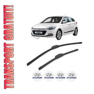 Set stergatoare HYUNDAI i20 II Coupe (GB) din 2015-2016, pentru parbriz auto, 2 bucati, Bosch Aerotwin Retrofit, din cauciuc siliconat rezistent, 4 Stickere Auto HYUNDAI