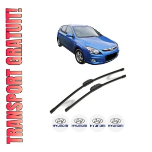 Set stergatoare HYUNDAI i30 (FD) din 2007-2011, pentru parbriz auto, 2 bucati, Bosch Aerotwin Retrofit, din cauciuc siliconat rezistent, 4 Stickere Auto HYUNDAI
