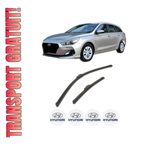 Set stergatoare HYUNDAI i30 Kombi Van (GDE, GD) din 2015, pentru parbriz auto, 2 bucati, Bosch Aerotwin Retrofit, din cauciuc siliconat rezistent, 4 Stickere Auto HYUNDAI