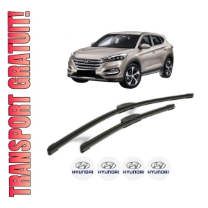 Set stergatoare HYUNDAI TUCSON SUV Van (TLE) din 2015-2020, pentru parbriz auto, 2 bucati, Bosch Aerotwin Retrofit, din cauciuc siliconat rezistent, 4 Stickere Auto HYUNDAI