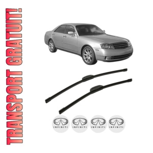 Set stergatoare INFINITI M45 din 2005, pentru parbriz auto, 2 bucati, Bosch Aerotwin Retrofit, din cauciuc siliconat rezistent, 4 Stickere Auto INFINITI