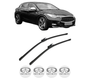Set stergatoare INFINITI Q30 din 2015, pentru parbriz auto, 2 bucati, Bosch Aerotwin, din cauciuc siliconat rezistent, 4 Stickere Auto INFINITI v43648