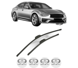 Set stergatoare INFINITI Q70 (Y51) din 2013-2014, pentru parbriz auto, 2 bucati, Bosch Aerotwin Retrofit, din cauciuc siliconat rezistent, 4 Stickere Auto INFINITI v44133