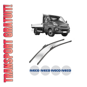 Set stergatoare Iveco DAILY VI Platform/Chassis din 2014-2022, pentru parbriz auto, 2 bucati, Bosch Aerotwin, din cauciuc siliconat rezistent, 4 Stickere Auto Iveco