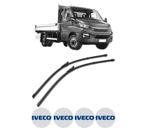 Set stergatoare IVECO DAILY VI Platform/Chassis din 2014-2022, pentru parbriz auto, 2 bucati, Valeo Silencio Xtrm, din cauciuc siliconat rezistent, 4 Stickere Auto IVECO v35898