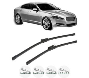 Set stergatoare JAGUAR XF I (X250) din 2008-2015, pentru parbriz auto, 2 bucati, Bosch Aerotwin, din cauciuc siliconat rezistent, 4 Stickere Auto JAGUAR v50588