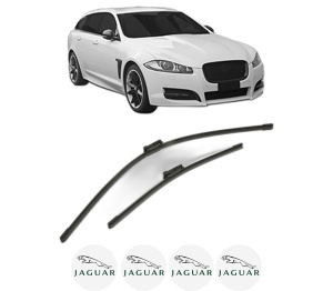 Set stergatoare JAGUAR XF SPORTBRAKE (X260) din 2017-2020, pentru parbriz auto, 2 bucati, Bosch Aerotwin, din cauciuc siliconat rezistent, 4 Stickere Auto JAGUAR v49988