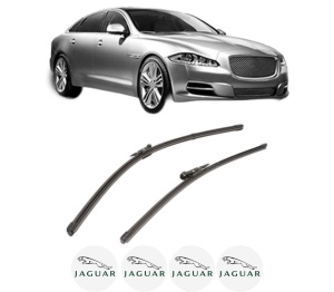 Set stergatoare JAGUAR XJ (X351) din 2009-2019, pentru parbriz auto, 2 bucati, Valeo Silencio, din cauciuc siliconat rezistent, 4 Stickere Auto JAGUAR v36858