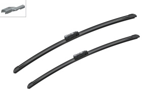 Set stergatoare JEEP RENEGADE VAN (BU, B1) din 2014-2018, pentru parbriz auto, 2 bucati, Bosch Aerotwin, din cauciuc siliconat rezistent, 4 Stickere Auto JEEP v50381