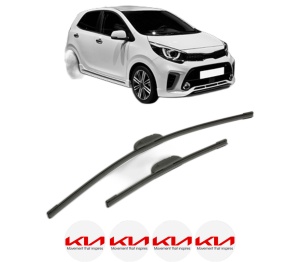 Set stergatoare KIA PICANTO III (JA) din 2017-2020, pentru parbriz auto, 2 bucati, Bosch Aerotwin Retrofit, din cauciuc siliconat rezistent, 4 Stickere Auto KIA v54273