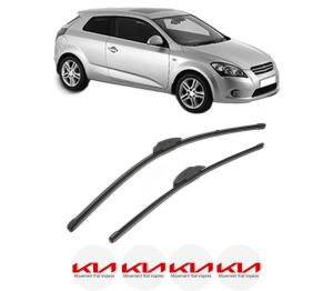 Set stergatoare KIA PRO CEE'D (ED) din 2008-2013, pentru parbriz auto, 2 bucati, Valeo Silencio Xtrm, din cauciuc siliconat rezistent, 4 Stickere Auto KIA v36618