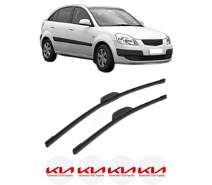 Set stergatoare KIA RIO II (JB) din 2005-2010, pentru parbriz auto, 2 bucati, Bosch Aerotwin Retrofit, din cauciuc siliconat rezistent, 4 Stickere Auto KIA v42803