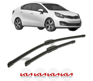 Set stergatoare KIA RIO III Saloon (UB) din 2011-2017, pentru parbriz auto, 2 bucati, Bosch Aerotwin Retrofit, din cauciuc siliconat rezistent, 4 Stickere Auto KIA v44623