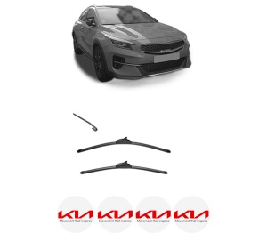 Set stergatoare KIA XCEED (CD) din 2019-2024, pentru parbriz auto, 2 bucati, Valeo Silencio, din cauciuc siliconat rezistent, 4 Stickere Auto KIA v34338