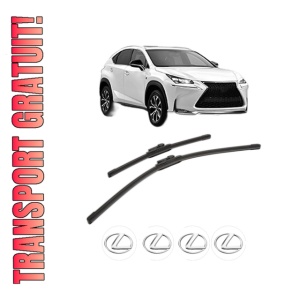 Set stergatoare LEXUS NX (_Z1_) din 2014-2018, pentru parbriz auto, 2 bucati, Bosch Aerotwin, din cauciuc siliconat rezistent, 4 Stickere Auto LEXUS