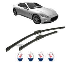 Set stergatoare MASERATI GRAN TURISMO I din 2007-2013, pentru parbriz auto, 2 bucati, Bosch Aerotwin Retrofit, din cauciuc siliconat rezistent, 4 Stickere Auto MASERATI v44558