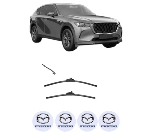 Set stergatoare MAZDA CX-60 (KH_) din 2022, pentru parbriz auto, 2 bucati, Valeo Silencio, din cauciuc siliconat rezistent, 4 Stickere Auto MAZDA v34278