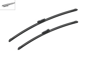 Set stergatoare MERCEDES-BENZ A-CLASS (W169) din 2004-2012, pentru parbriz auto, 2 bucati, Bosch Aerotwin, din cauciuc siliconat rezistent, 4 Stickere Auto MERCEDES-BENZ v43094
