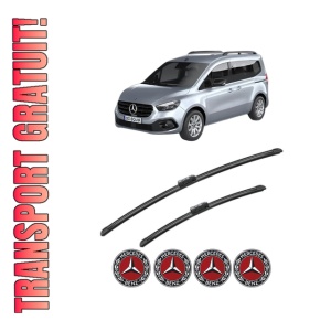 Set stergatoare MERCEDES-BENZ CITAN Tourer (W420) din 2021-2023, pentru parbriz auto, 2 bucati, Bosch Aerotwin, din cauciuc siliconat rezistent, 4 Stickere Auto MERCEDES-BENZ