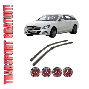 Set stergatoare MERCEDES-BENZ CLS Shooting Brake (X218) din 2012-2017, pentru parbriz auto, 2 bucati, Bosch Aerotwin, din cauciuc siliconat rezistent, 4 Stickere Auto MERCEDES-BENZ