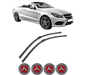 Set stergatoare MERCEDES-BENZ E-CLASS Convertible (A207) din 2010-2016, pentru parbriz auto, 2 bucati, Valeo Silencio Xtrm, din cauciuc siliconat rezistent, 4 Stickere Auto MERCEDES-BENZ v40038
