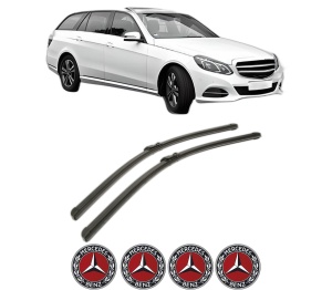 Set stergatoare MERCEDES-BENZ E-CLASS T-Model (S212) din 2009-2016, pentru parbriz auto, 2 bucati, Bosch Aerotwin, din cauciuc siliconat rezistent, 4 Stickere Auto MERCEDES-BENZ v50773