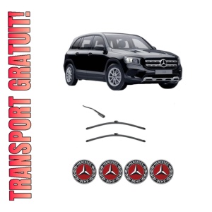 Set stergatoare MERCEDES-BENZ GLB (X247) din 2019-2023, pentru parbriz auto, 2 bucati, Valeo Silencio Xtrm, din cauciuc siliconat rezistent, 4 Stickere Auto MERCEDES-BENZ